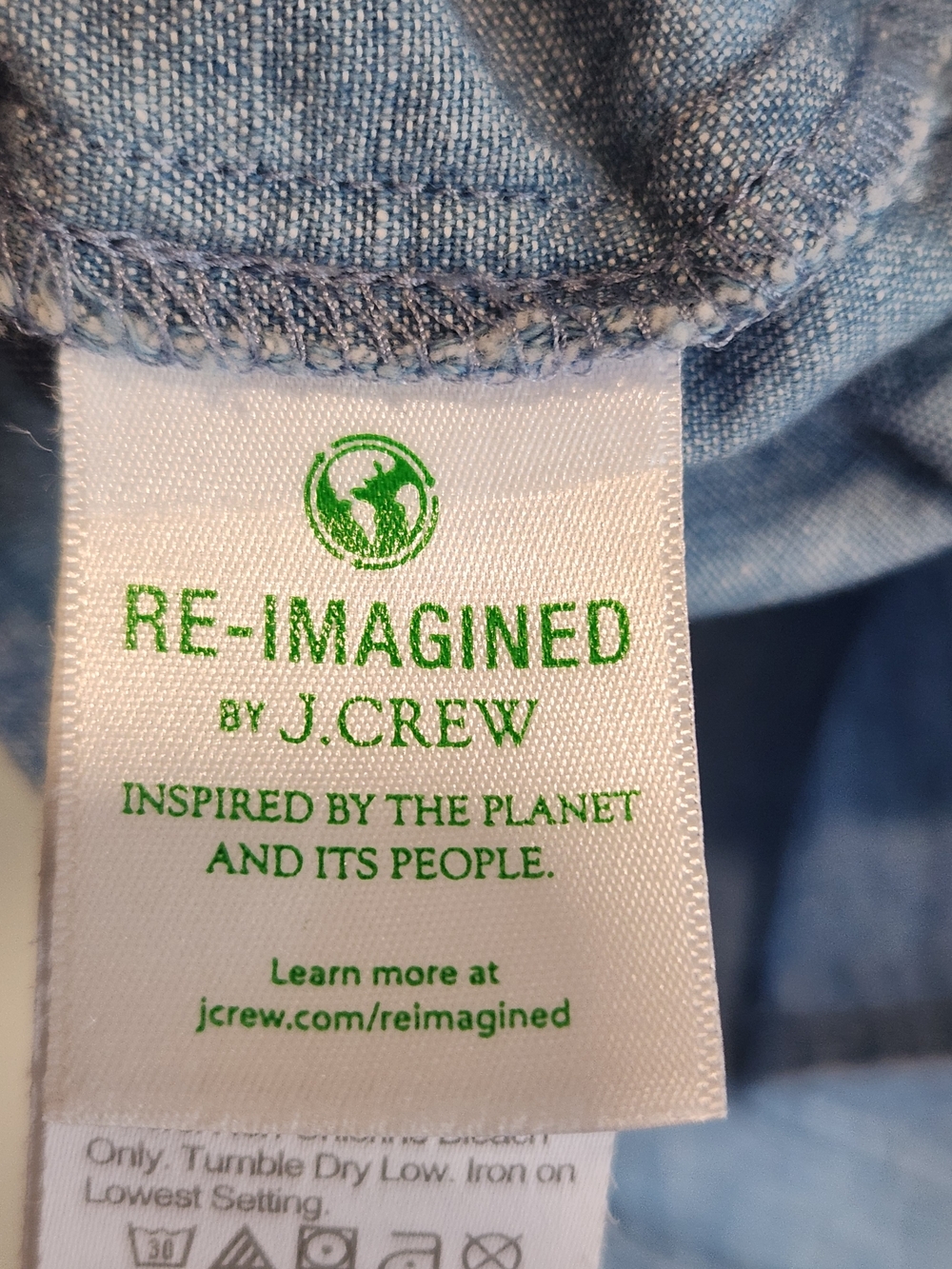 J.Crew Factory Chambray Pintuck Flutter Sleeve Top Light Wash Blue Denim Size S - Picture 7 of 14